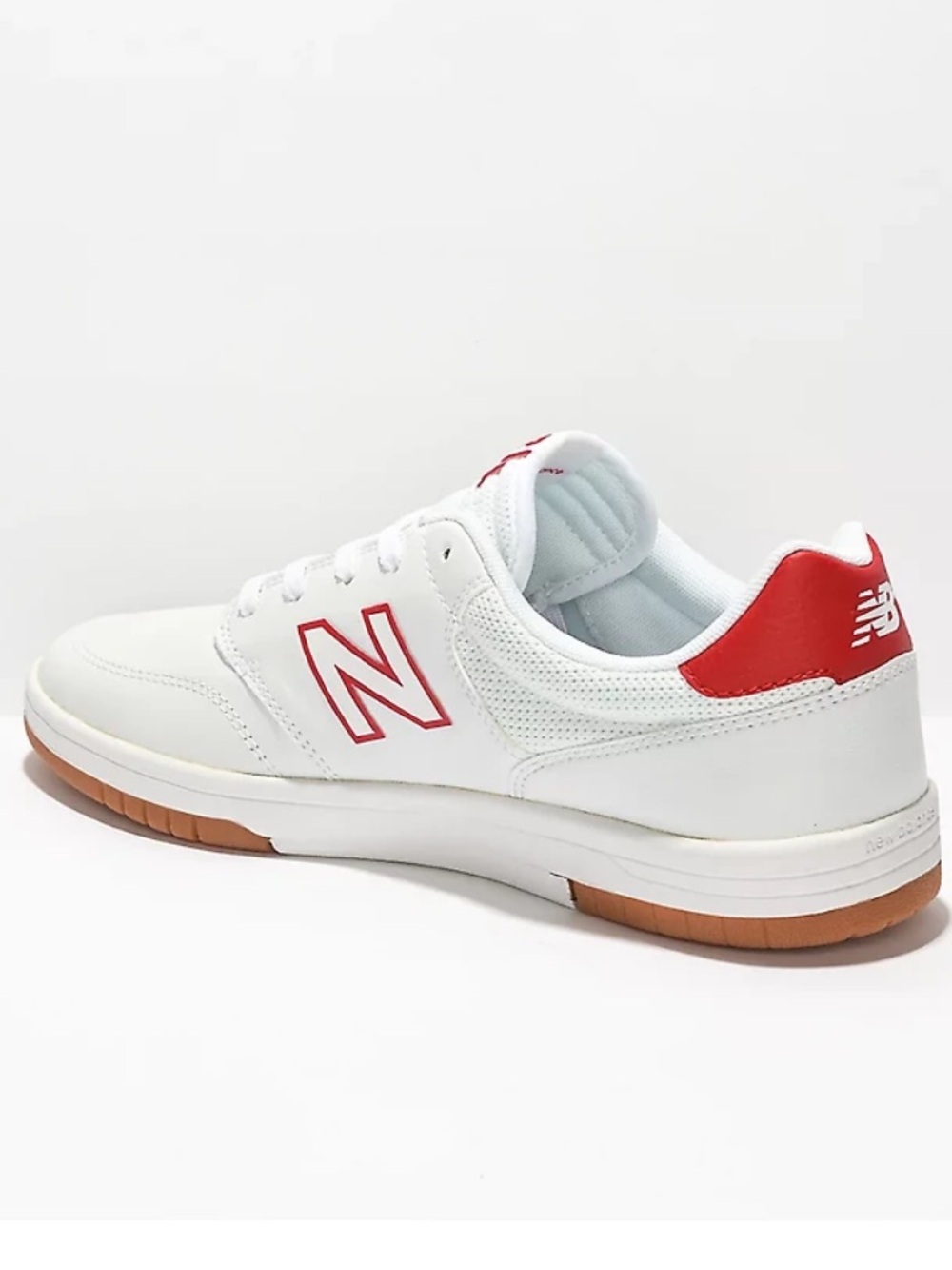 New Balance Men’s 425 Leather White & Red Skater Sneakers
